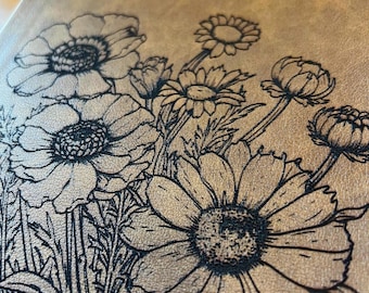 Personalized King James Bible with Name, Verse, and Flower Engraving (Front & Back Cover)