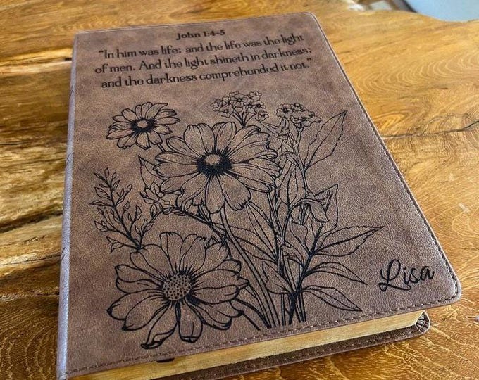 Personalized KJV Bible – Wildflower Engraved Gift for Women of Faith or Someone You Love