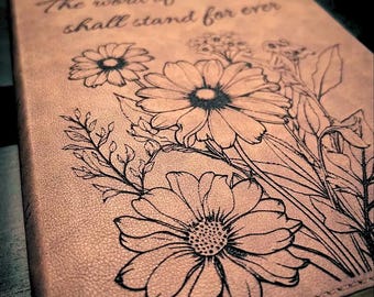 Engraved KJV Bible – Wildflower Edition (choose your design) Name + Verse Included – Elegant Christian Gift for Mother, Daughter, or Friend