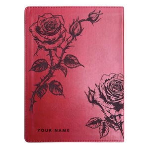 Biblia studyjna KJV z grawerunkiem w kolorze róży, z fragmentami kazań i komentarzami Charlesa Spurgeona
