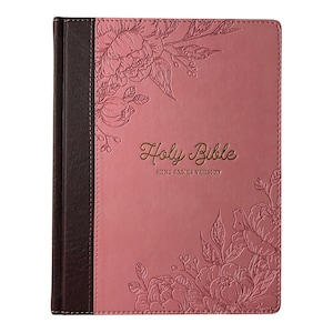 Personalizable (Name & Verse) Note-taking KJV Bible in Brown/Pink - Great for Read and Write learners