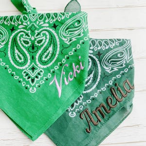 Custom Cowgirl Western, Vintage Bandana for Bridesmaid, Paisley Floral Square Scarf, Bachelorette Party Favor, Embroidered Bridesmaid Gift
