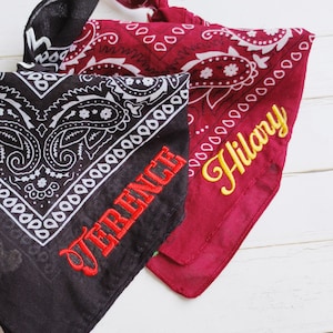 Custom Name Bandana,Bachelorette Gift,Cotton Bandana,Western Bach,Personalized Cowgirl Scarf,Vintage Bandana for Bridesmaid,Paisley Bandana