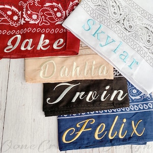 Embroidered Bandana,Custom Name Bandana,Wedding party,Personalized Custom Color Bandana, Cowgirl Western Bandana, Cowgirl Bachelorette Theme