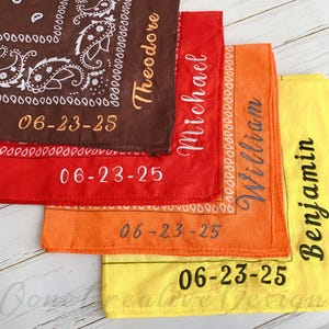 Handcrafte Bandana, Personalized Embroidered Bandana, Custom Embroidered Name Bandana, Western Cowboy,Bridesmaid Bandana, Cowboy Party Favor