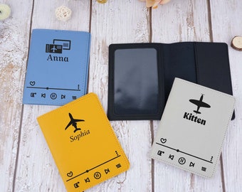 Personalisierte Name Leder Passport Cover, Benutzerdefinierte Flugzeug Passport Inhaber, Reisende Zubehör, Mini Passport Brieftasche für Männer, Beste Geburtstagsgeschenk