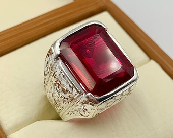Mens Ruby Ring - Etsy