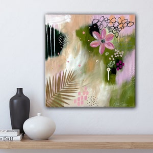 Painting on canvas art modern abstract painted, abstract acrylic painting, acrylic painting, gold, mural, hand-painted original picture 40 x 40 cm