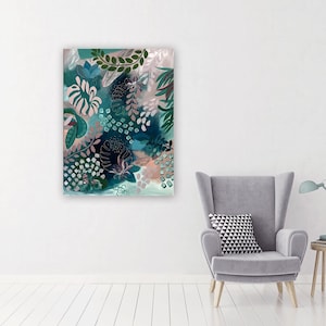 Abstract painting on canvas, Cheerful multicolored blue pink modern wall art, Abstract acrylic painting hand painted original 60 x 80 cm