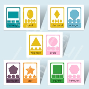 Minimalist Retro Color Geometric Shape Flashcards