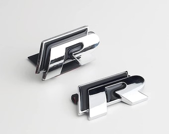 Vw Rline R line Black Metal Chrome Front and Rear badge emblems