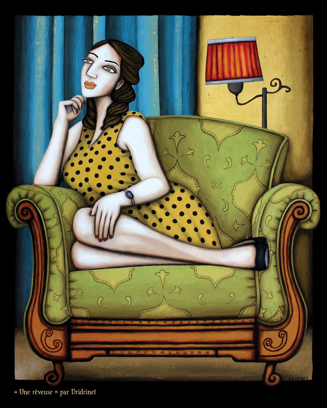 Original Acrylic Painting Poster the Dreamer Etsy