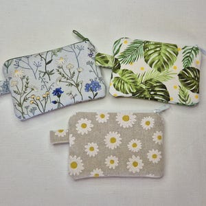 Schlüsseltäschchen, Schlüsseletui Blätter, Blumen, floral, Schlüssel, Täschchen, Minitäschchen, Minitasche, Geldbörse