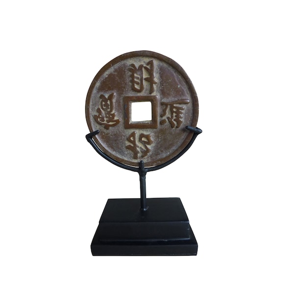 Statuette en laiton "Pièce de monnaie" 16 cm
