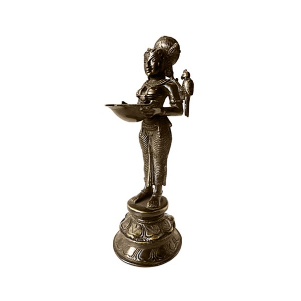 Statuette indienne "Deepalakshmi" en Bronze - 20 cm