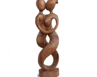 Statuette en bois "Couple Dansant" 50 cm