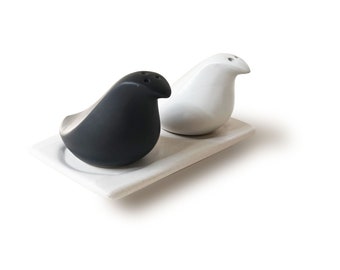 Salière et Poivrière en céramique "Pingouins"