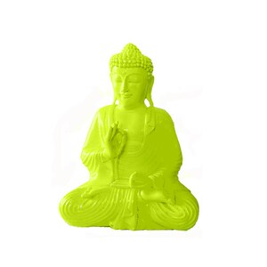Resin Chakra Seated Buddha Vert fluo 30 cm