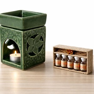 Diffuseur pour huiles essentielles en Céramique  verte