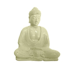 Resin Chakra Seated Buddha Vert pistache 15 cm