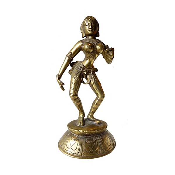 Statuette indienne "Danseuse" en Bronze - 23 cm - Pièce Unique