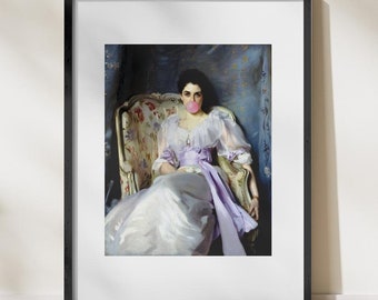 Bubblegum Lady Agnew Print, Funny Altered Portrait, Eclectic Digital Art