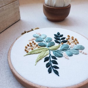 Eucalyptus Leaves PDF Embroidery Pattern Step by Step Beginner Guide Video Tutorials image 2