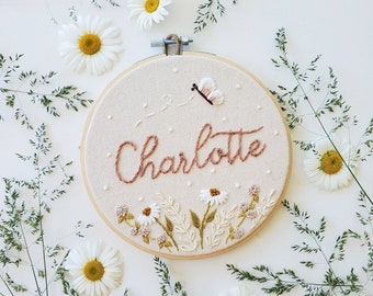 Custom Embroidery Nursery Hoop Art | Personalized Embroidery Art for newborns/children | Babyshower Embroidery/Wall Art