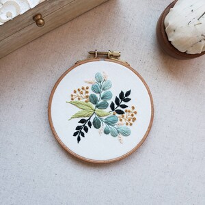 Eucalyptus Leaves PDF Embroidery Pattern Step by Step Beginner Guide Video Tutorials image 3