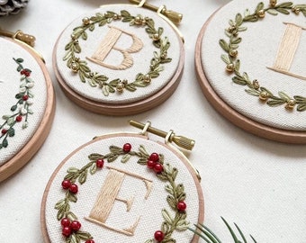 Personalized Christmas Ornaments | Hand Embroidered Ornaments |