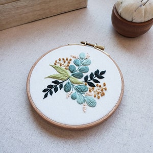 Eucalyptus Leaves PDF Embroidery Pattern Step by Step Beginner Guide Video Tutorials image 4