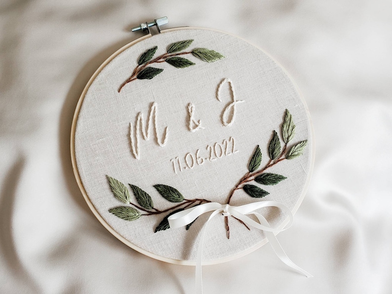 Personalized Wedding Embroidery Hoop, Custom Wedding Hoop Art ...