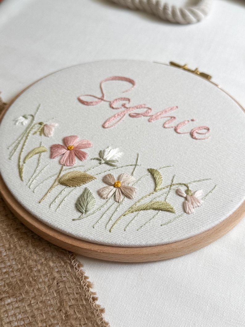 Floral Name Embroidery Pattern PDF | Beginner Embroidery Pattern ...