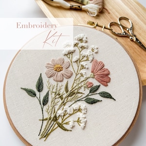 DIY Embroidery Kit | Wildflowers | Embroidery Pattern | PDF Embroidery Pattern + Video Tutorials |