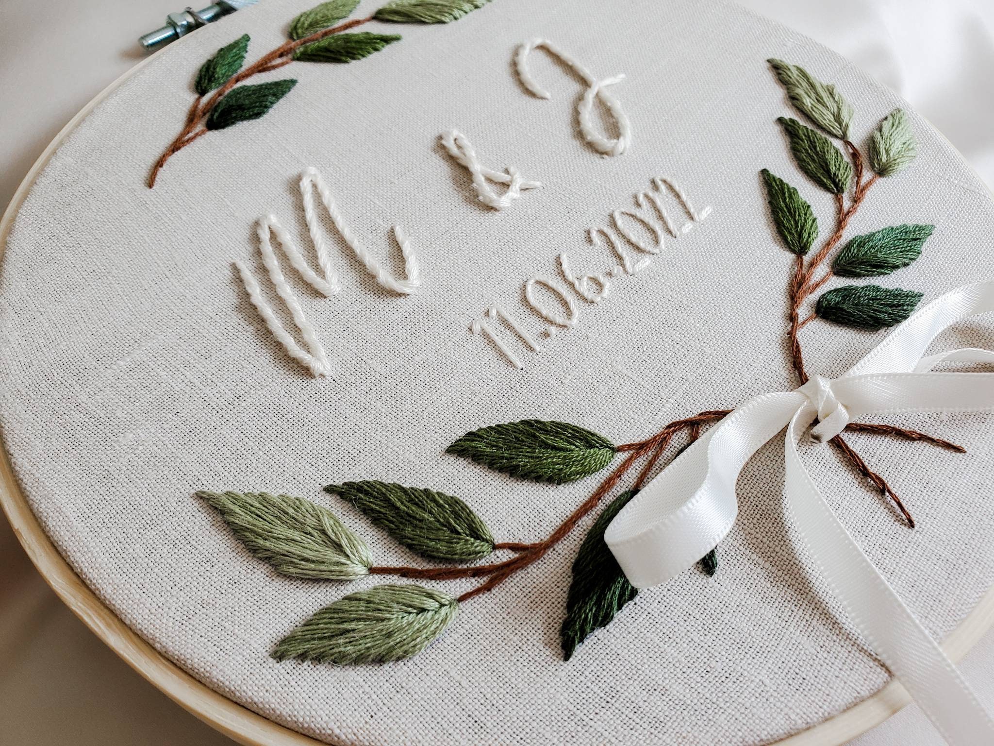 Personalized Wedding Embroidery Hoop, Custom Wedding Hoop Art ...