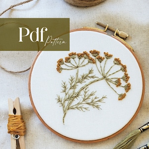 Botanical Fennel | Embroidery Pattern | PDF Embroidery Pattern | Step by Step Video Tutorial | Beginner Friendly