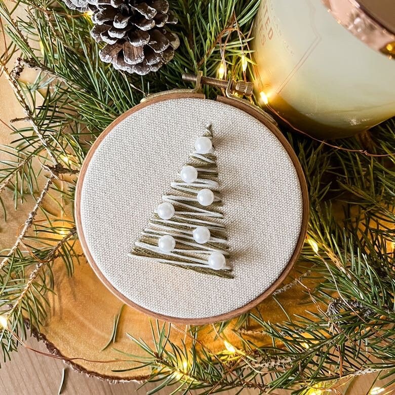 4 inch Embroidery Hoop Ornament, It's Wine O'Clock – Handmade