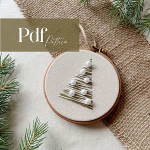PDF Stickmuster + Schritt für Schritt Video-Anleitungen | Christbaumschmuck mit Perlmutt Perlen