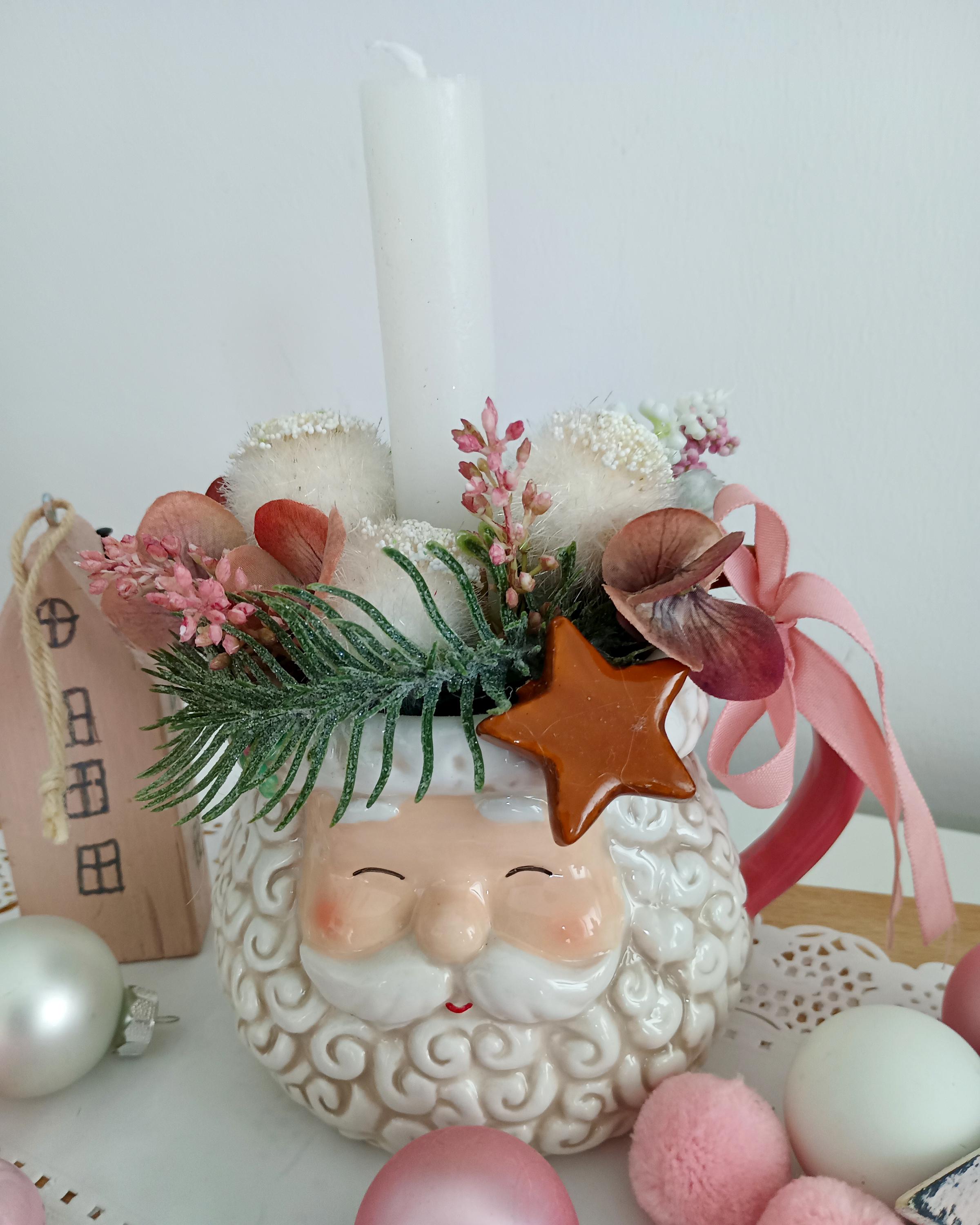 Weihnachtsdeko in rosa