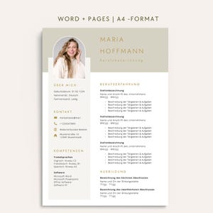 Bewerbungsvorlagen Word Lebenslauf Vorlage Deutsch Bewerbungsvorlag modern Bewerbungsmappe Resume template cv Bewerbungsvorlage Pages
