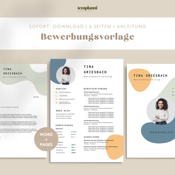 Bewerbungsvorlage Word Lebenslauf Vorlage Deutsch Bewerbungsvorlage modern Bewerbungsmappe Vorlage Bewerbung kreativ Bewerbungsvorlage Pages