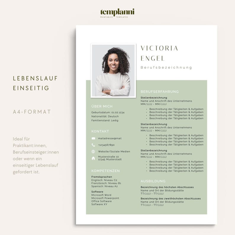 Bewerbungsvorlage Word Lebenslauf Vorlage Deutsch Bewerbungsvorlage Grün Vorlage Lebenslauf modern Bewerbungsvorlage Pages Lebenslauf Design image 5