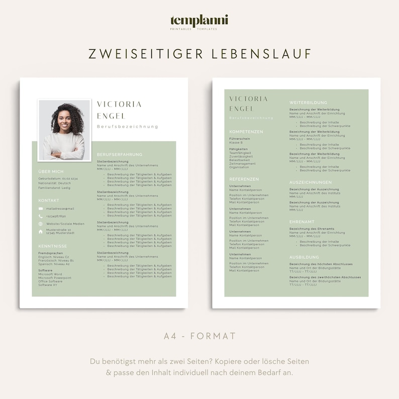 Bewerbungsvorlage Word Lebenslauf Vorlage Deutsch Bewerbungsvorlage Grün Vorlage Lebenslauf modern Bewerbungsvorlage Pages Lebenslauf Design image 6