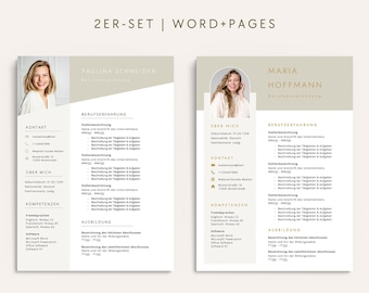 Bewerbungsvorlage Deutsch Word Lebenslauf Vorlage 2er Bundle Bewerbungsmappe Pages Vorlage Bewerbung kreativ Set Bewerbungsunterlagen modern