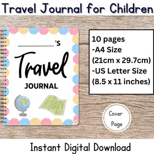 Journal de voyage pour enfants, Journal de vacances pour les enfants plus âgés, Filles, Garçons, Journal de vacances, Voyager avec des enfants, Vacances en famille