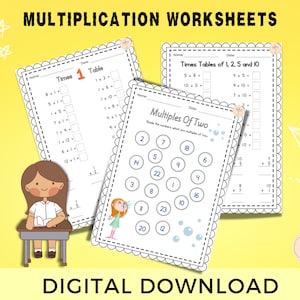 Multiplication Worksheets, Maths Printouts for 2nd Grade, Times Tables ...