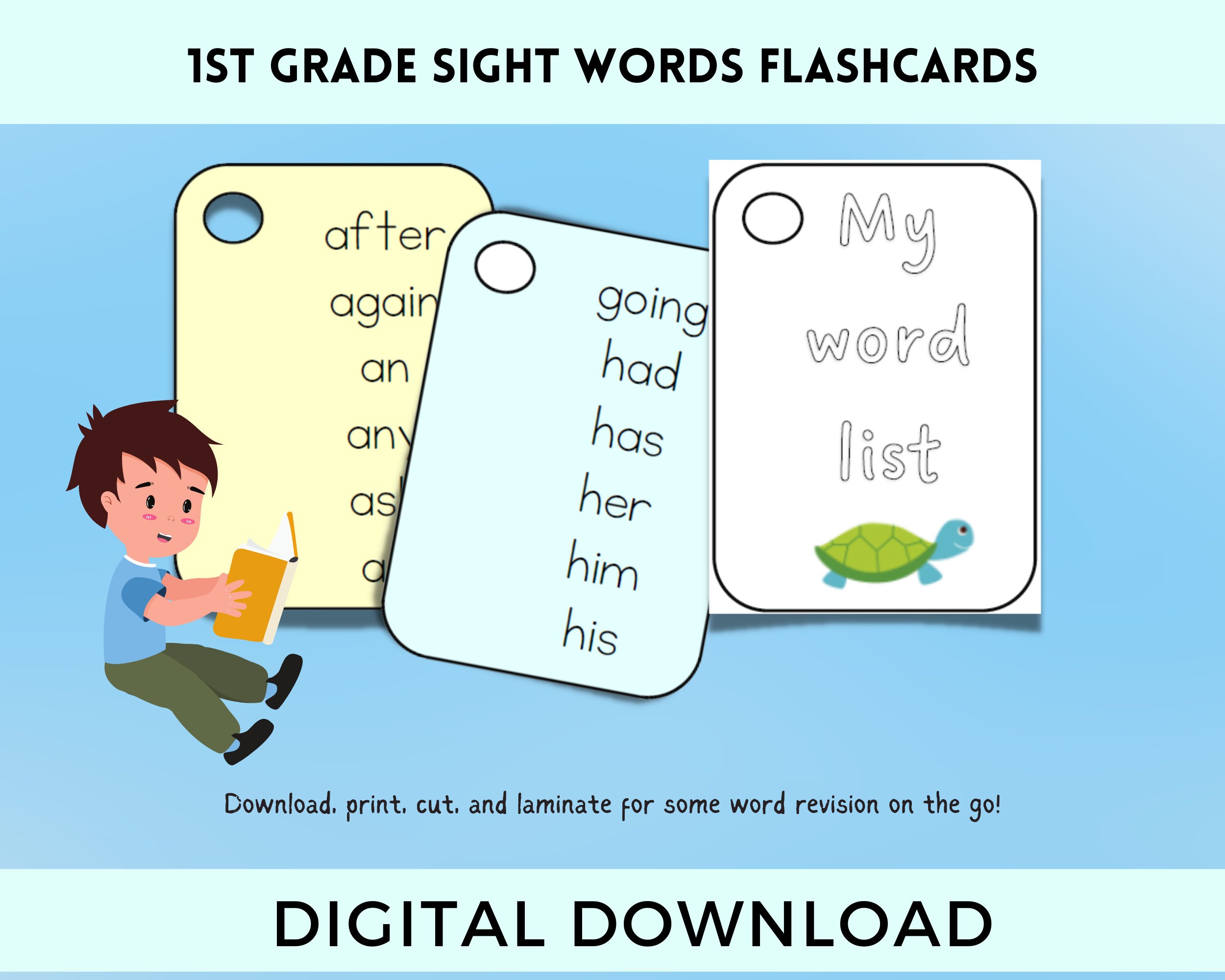 Sight Words for 1st Grade Dolch Flashcards High Frequency Etsy