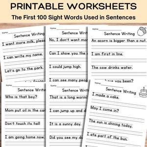 First 100 Fry Sight Words Learning Bundle: 30 Pages of Fun Sentences, Spelling, and Activities for Kids; Home learning, Literacy Worksheets image 4