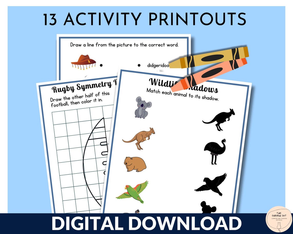Country Study Printable, Travel Activity, Australia Learning &amp; Travel ...