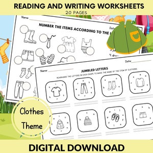 ESL Printables | English Learning | ESL Resources | Vocabulary & Sentence Writing Activities | 1st Grade Literacy | Digital Download